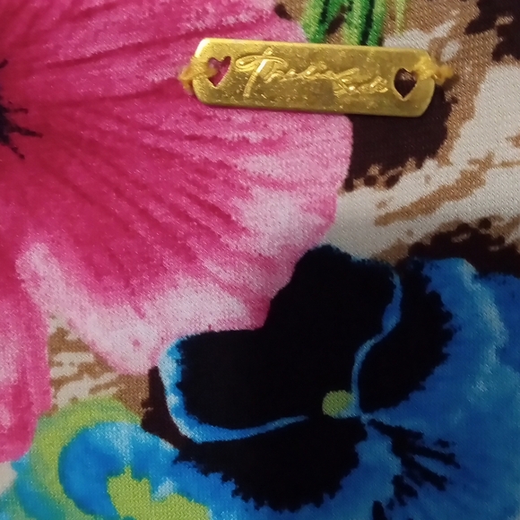 Thalia Sodi Animal Print High Low Dress with Vibrant Accents - Picture 5 of 6